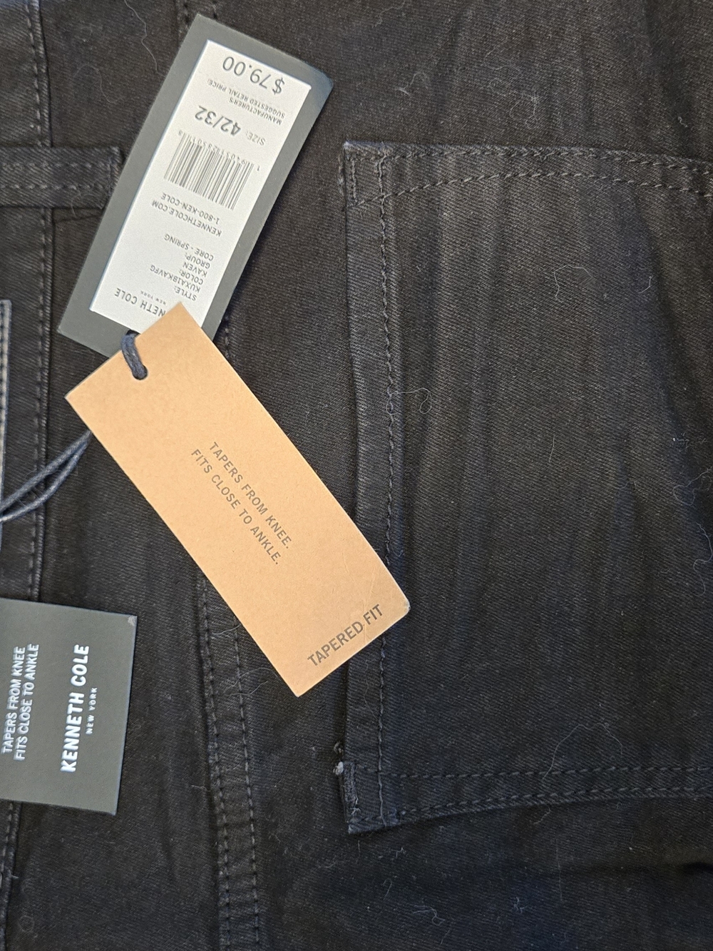 Kenneth Cole Slim Tapered Black Jeans